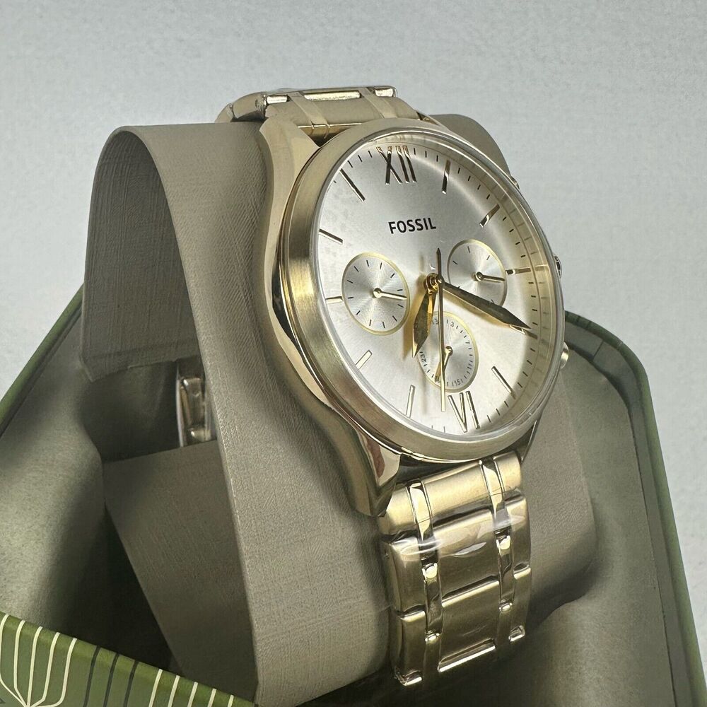 New FOSSIL Mens Fenmore Multifunction Gold-Tone Stainless Steel Watch BQ2809 - Picture 3 of 14